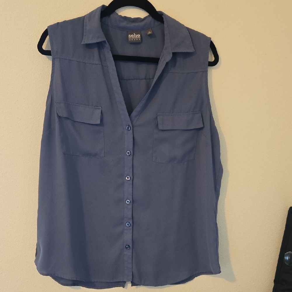 Blue Sleeveless Women's Top